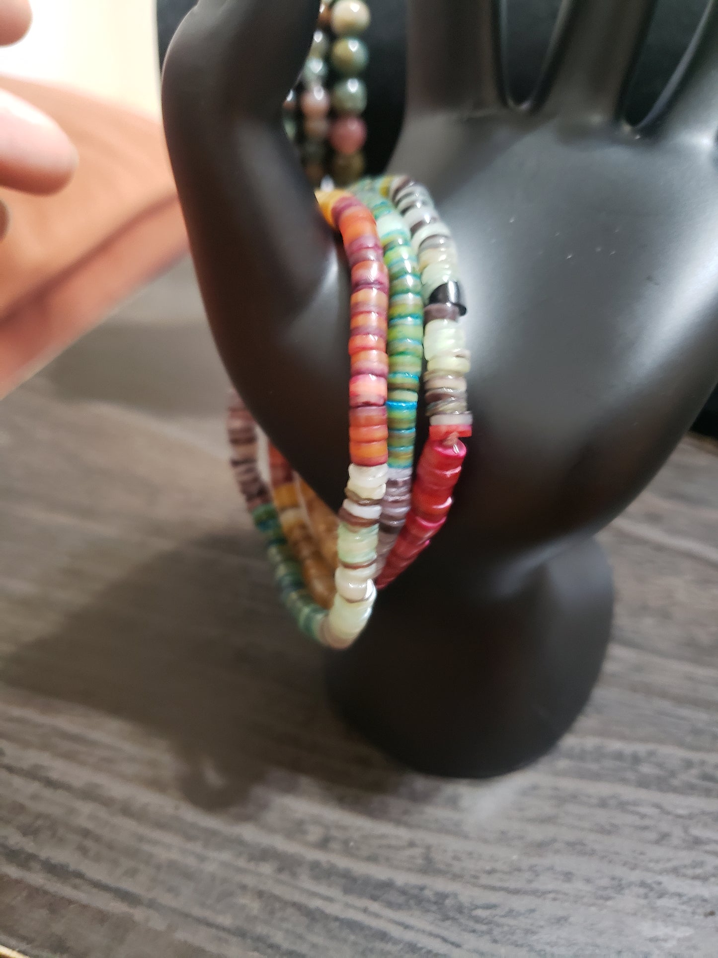 Multicolored Dyed Shell Heishi Bead Single Bracelet
