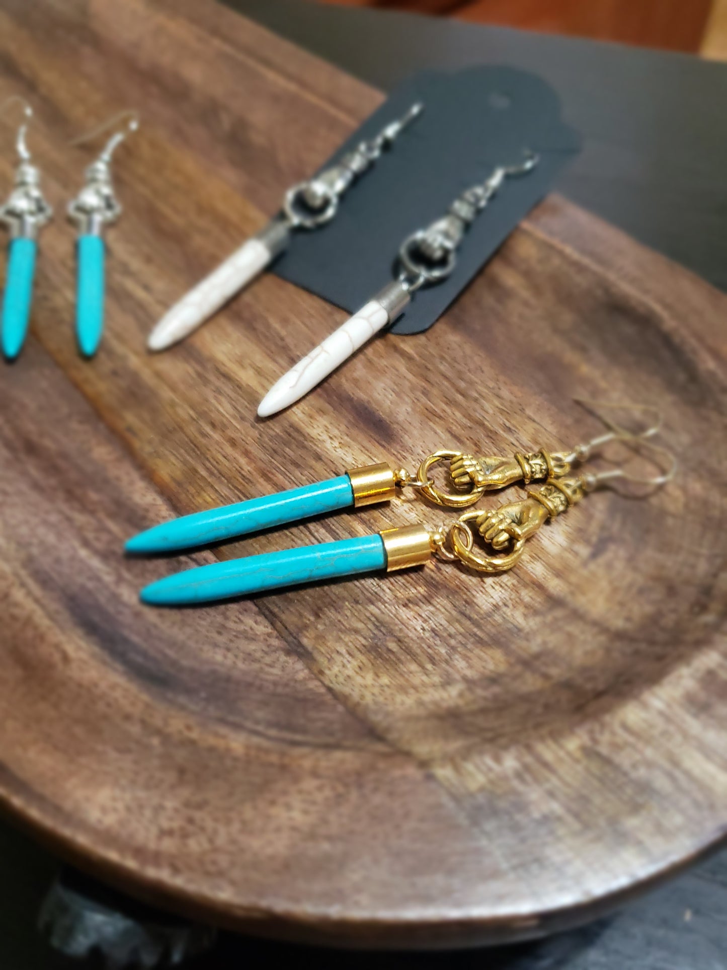 Guardian’s Grasp Turquoise Spike Earrings