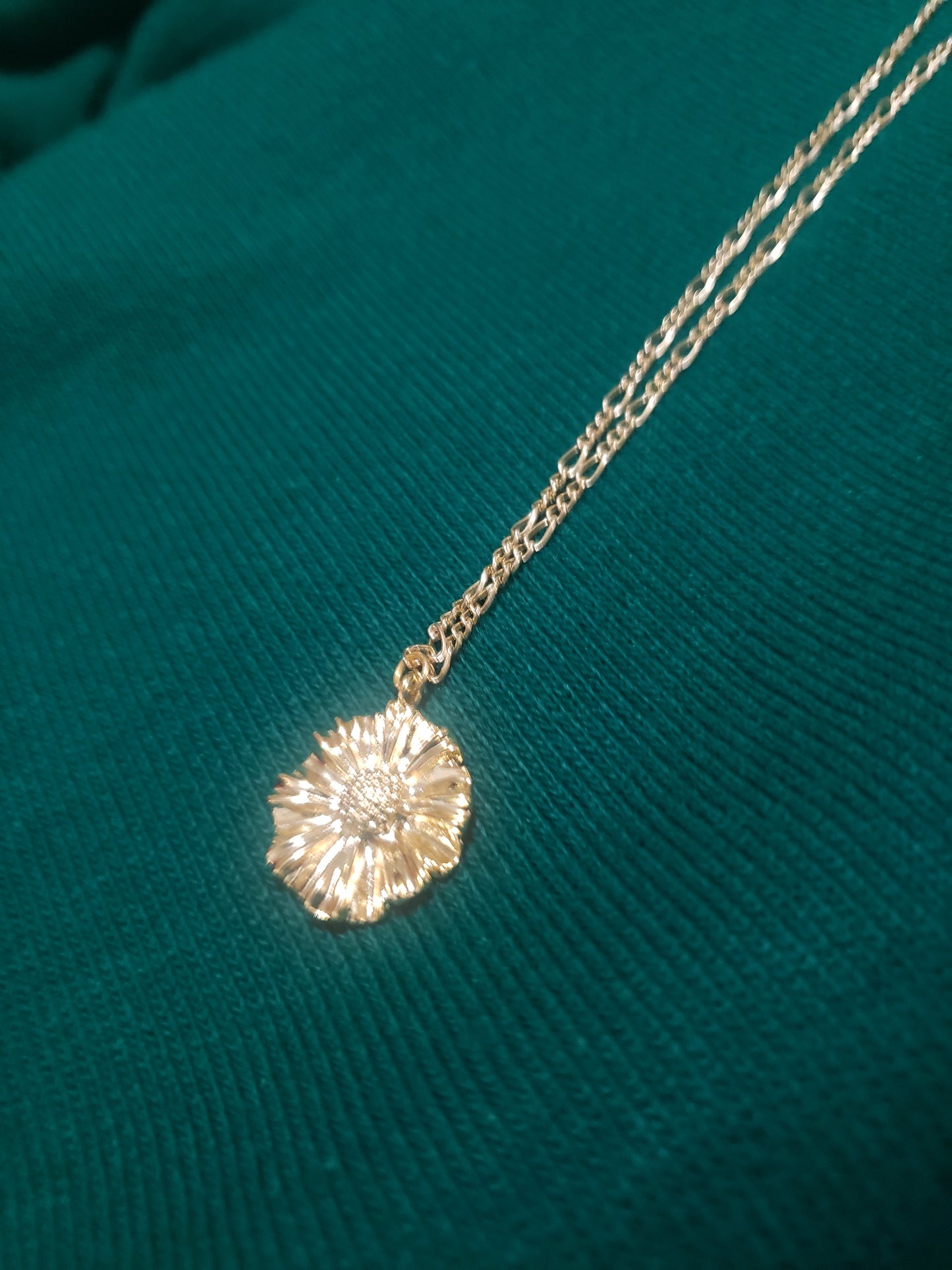 Golden Sunflower Pendant Necklace