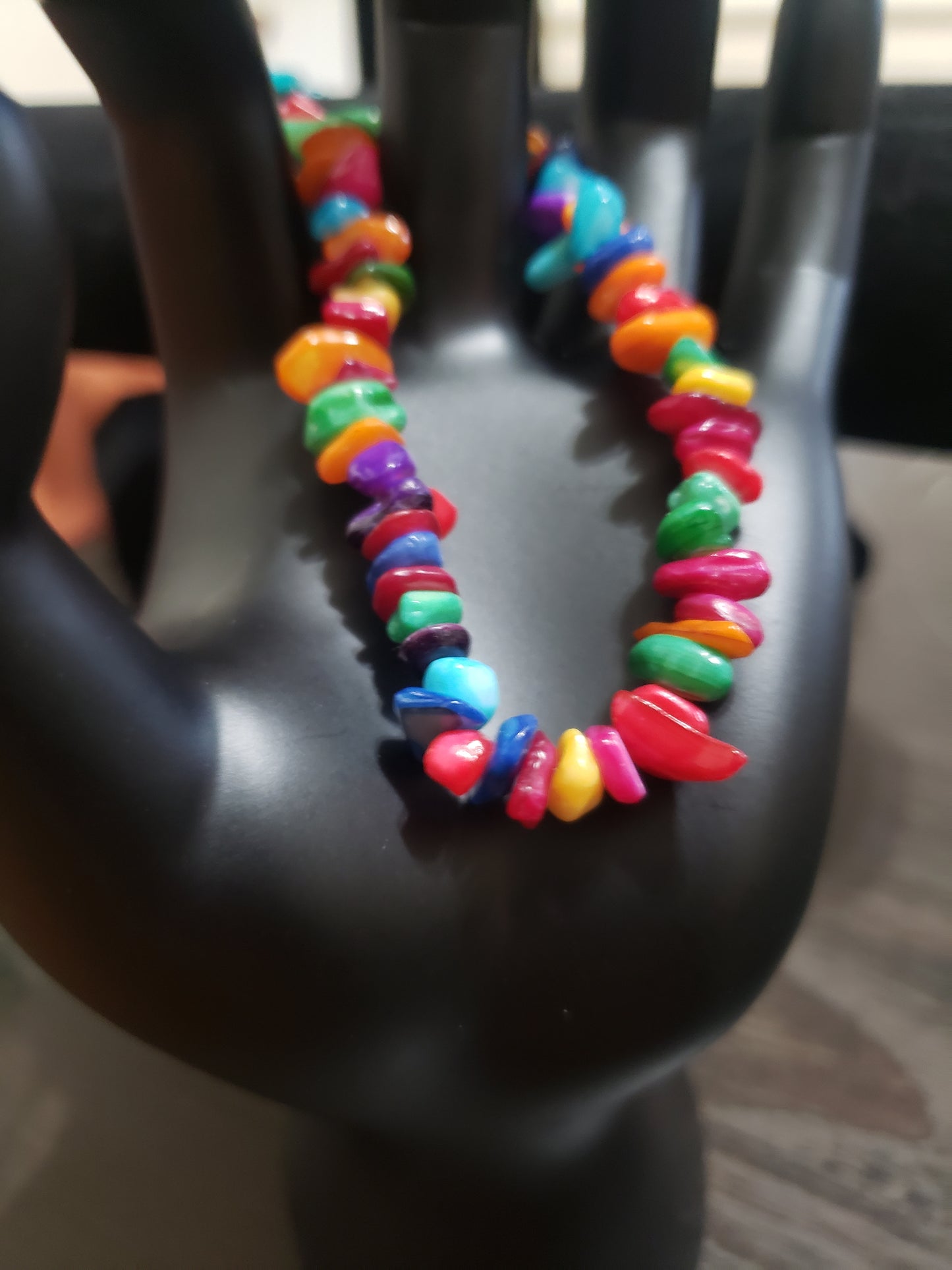 Multicolor Chip Bead Bracelet
