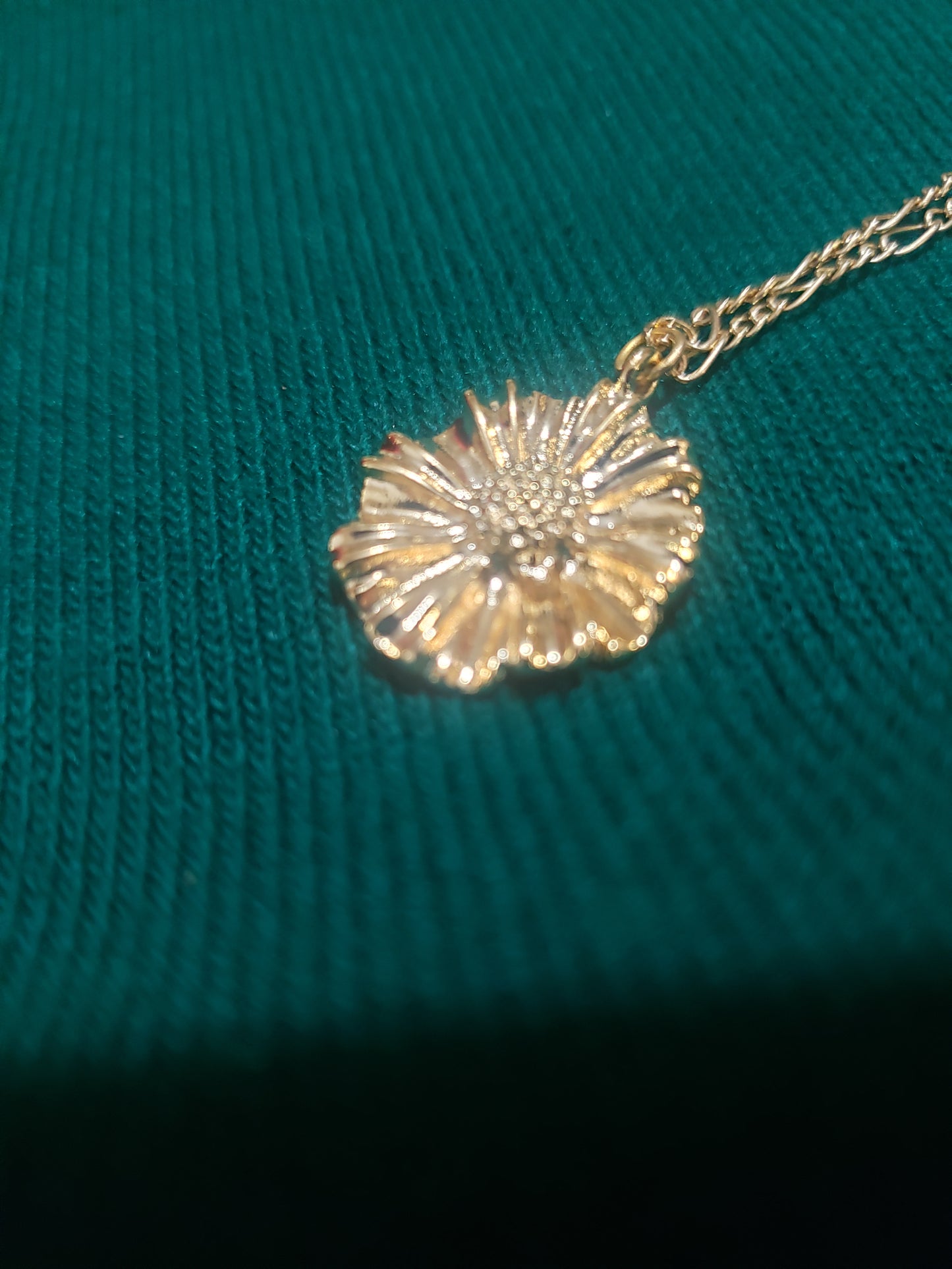 Golden Sunflower Pendant Necklace