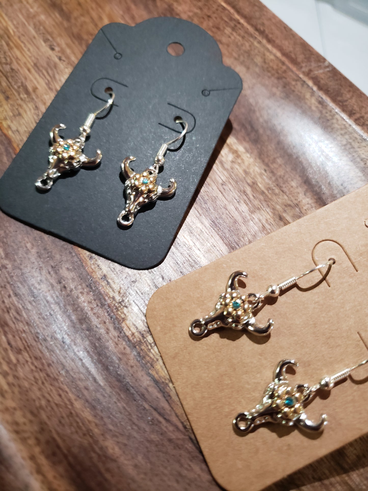 Silver and Gold Bullhead earrings