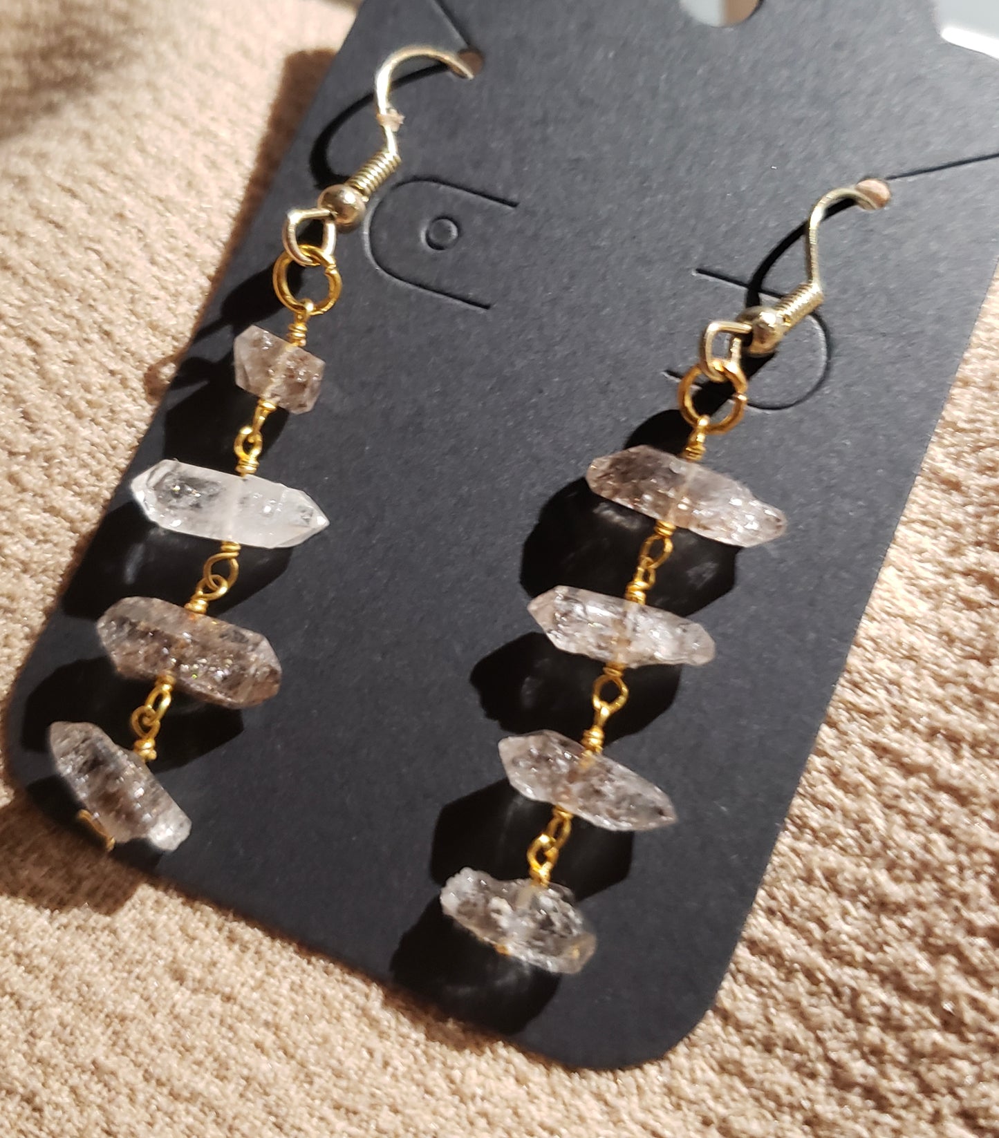 Raw Larvikite Crystal Earrings