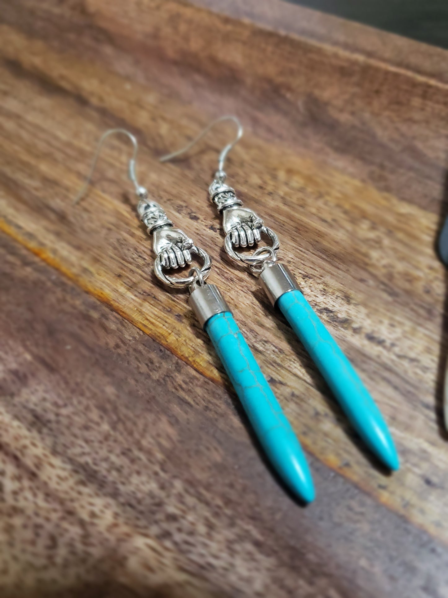 Guardian’s Grasp Turquoise Spike Earrings