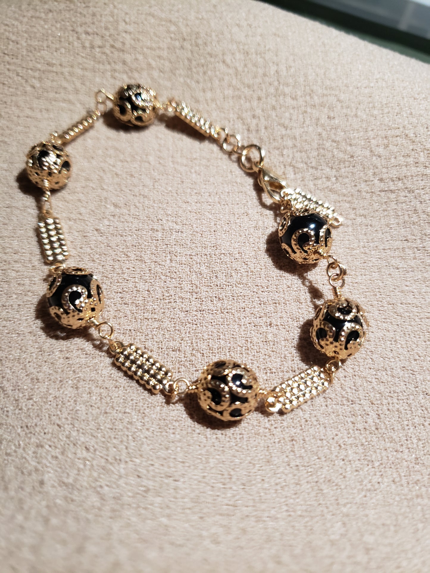 Gold Caged Bead Bracelet