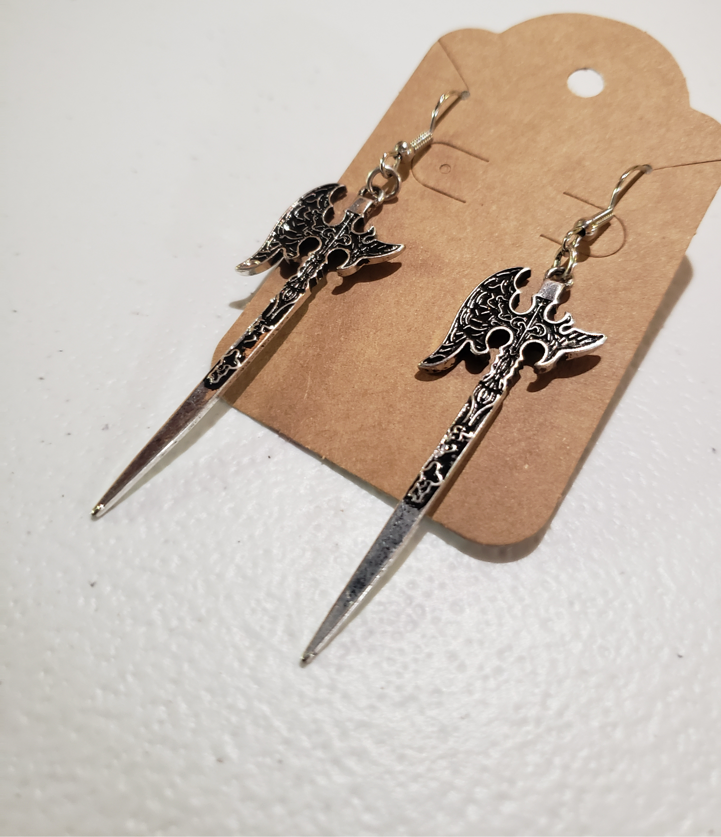 Silver Battle Axe Earrings