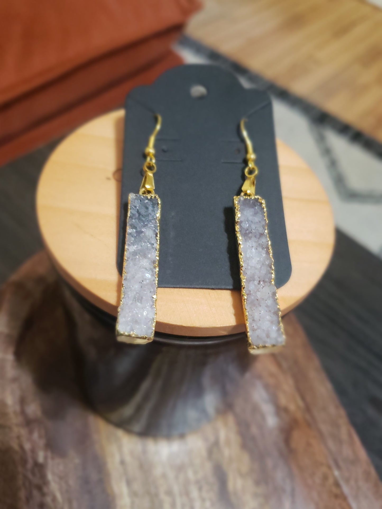 Raw Druzy Earrings