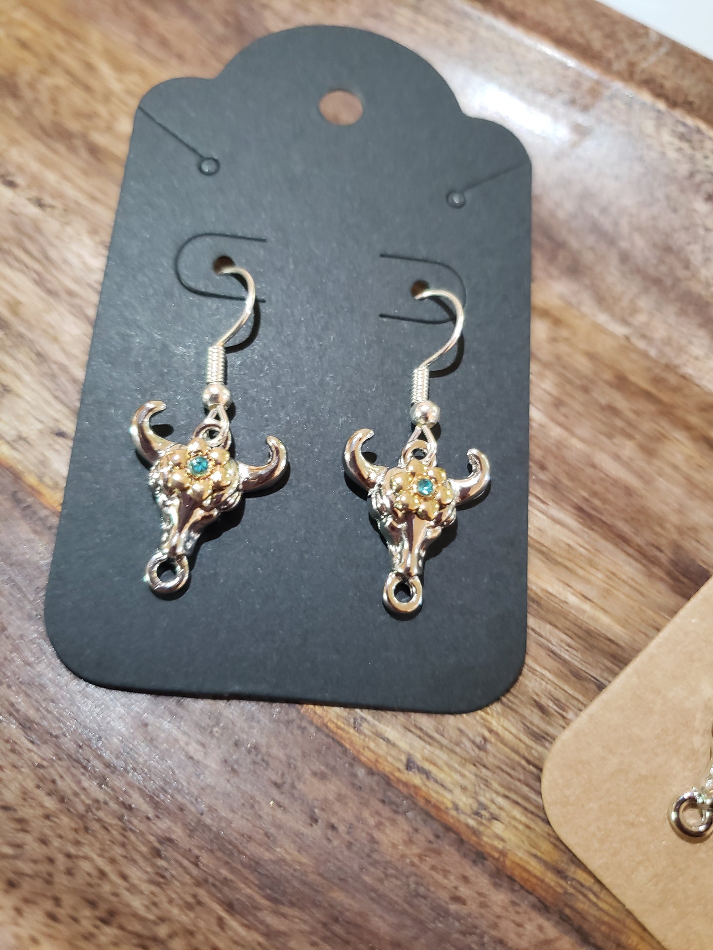 Silver and Gold Bullhead earrings