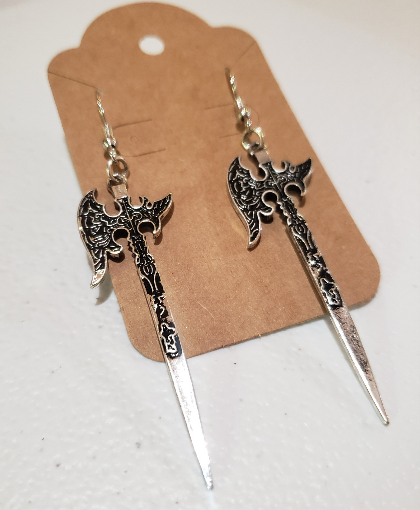 Silver Battle Axe Earrings