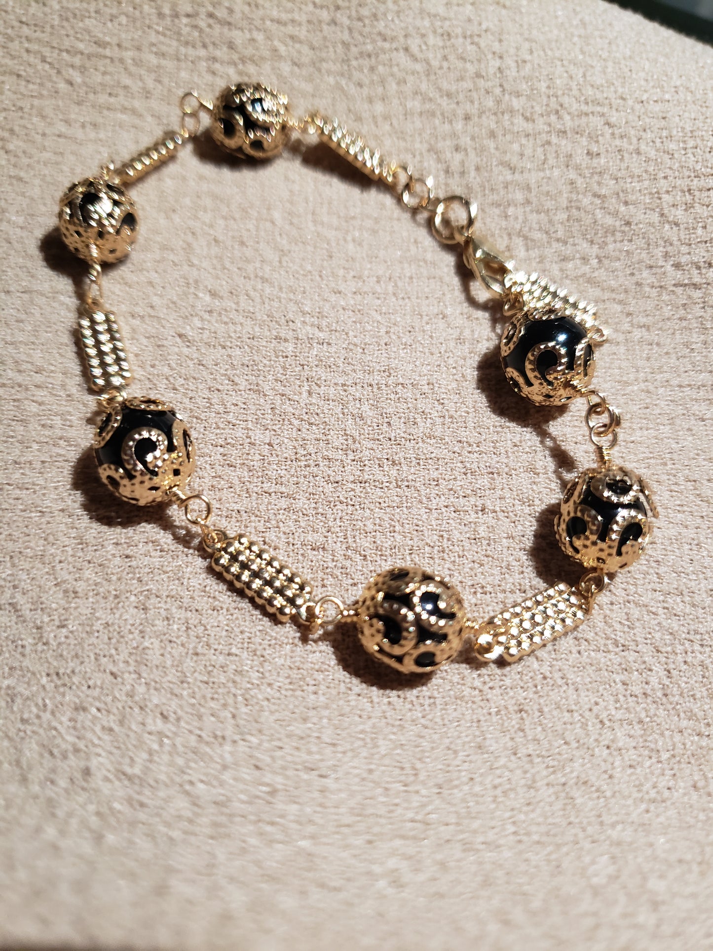 Gold Caged Bead Bracelet