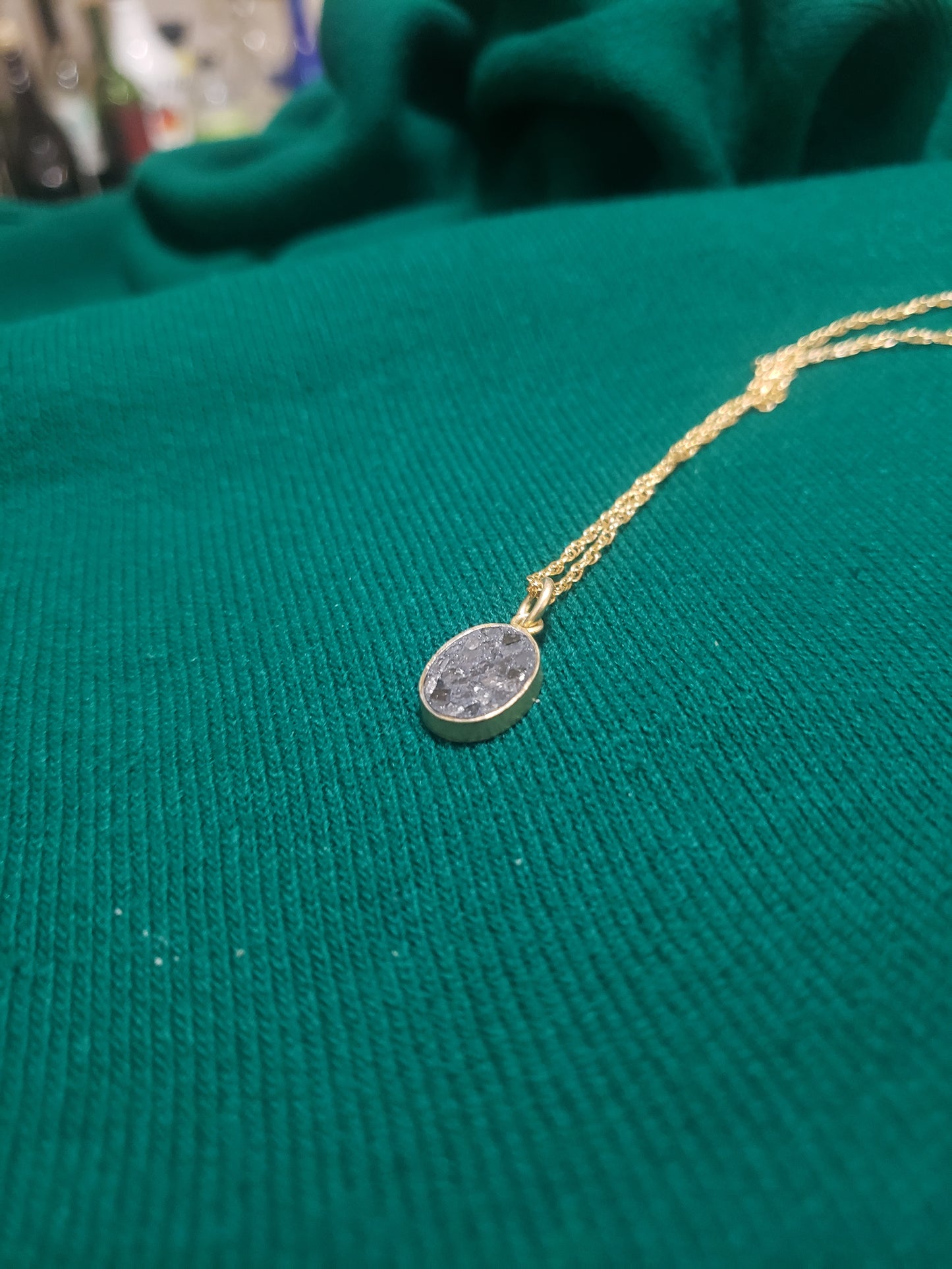 Raw Cut Diamond Pendant Necklace
