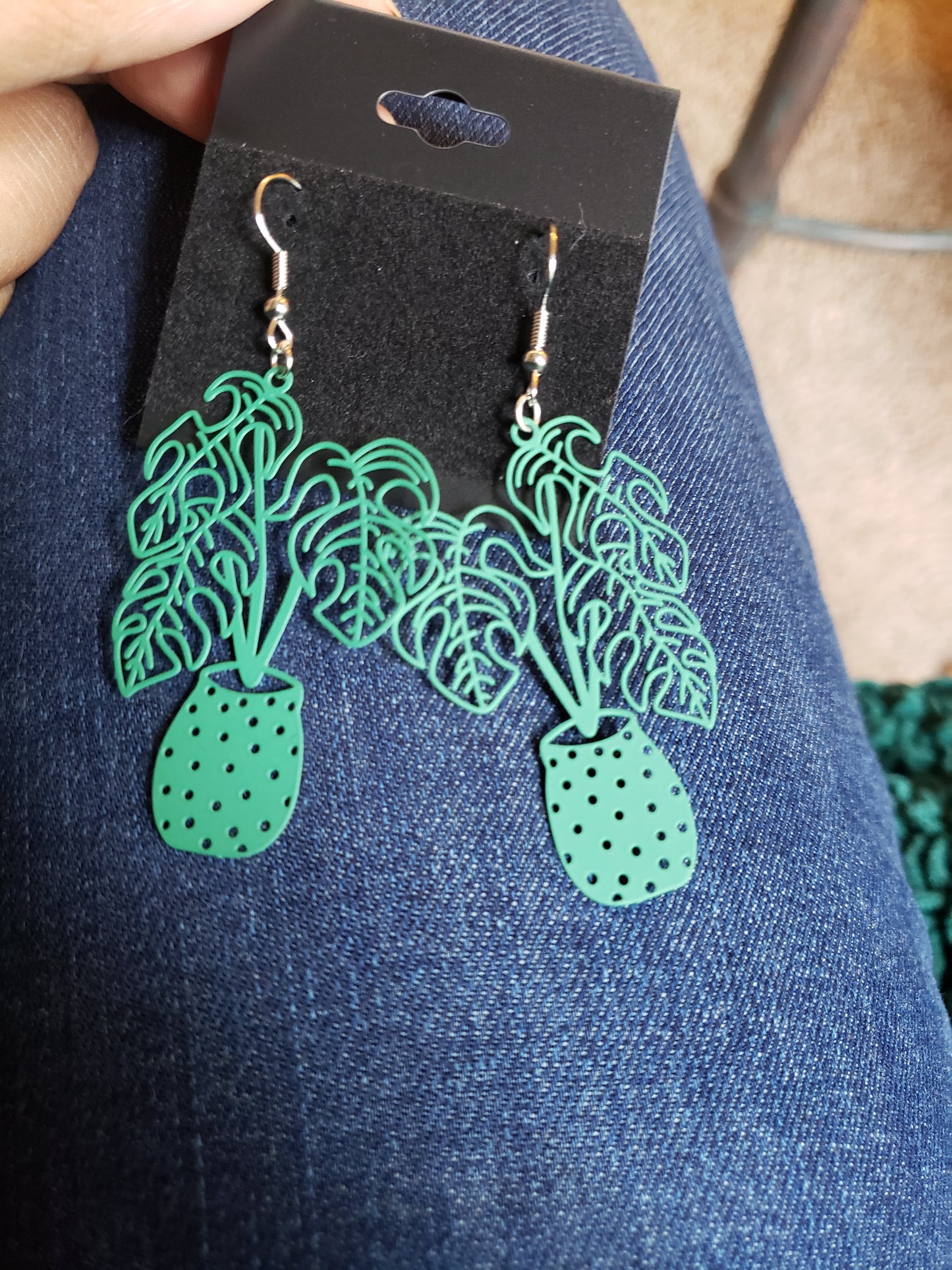 Plant Lover and Proud - Potted Plant Dangle Earrings