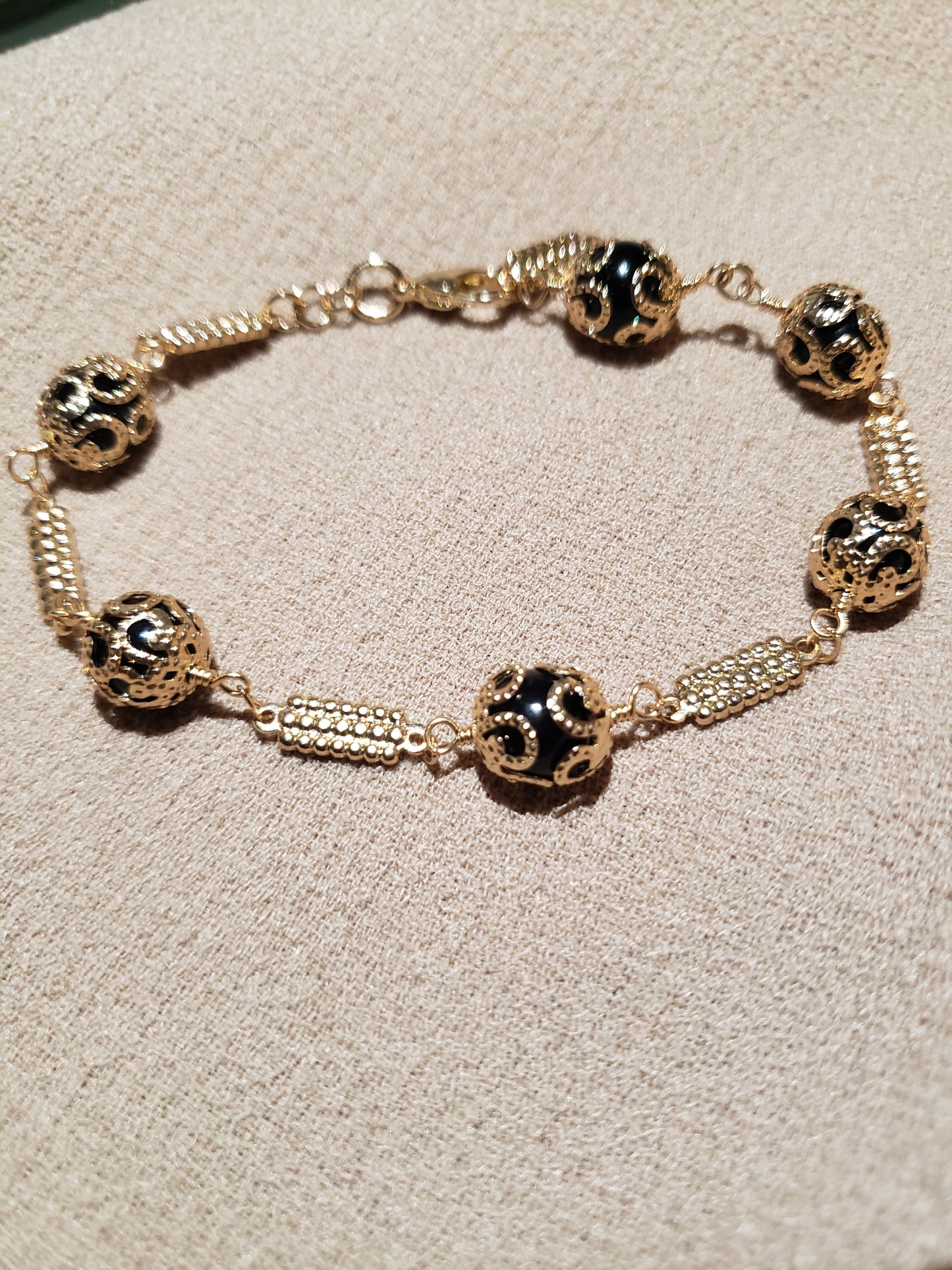 Gold Caged Bead Bracelet