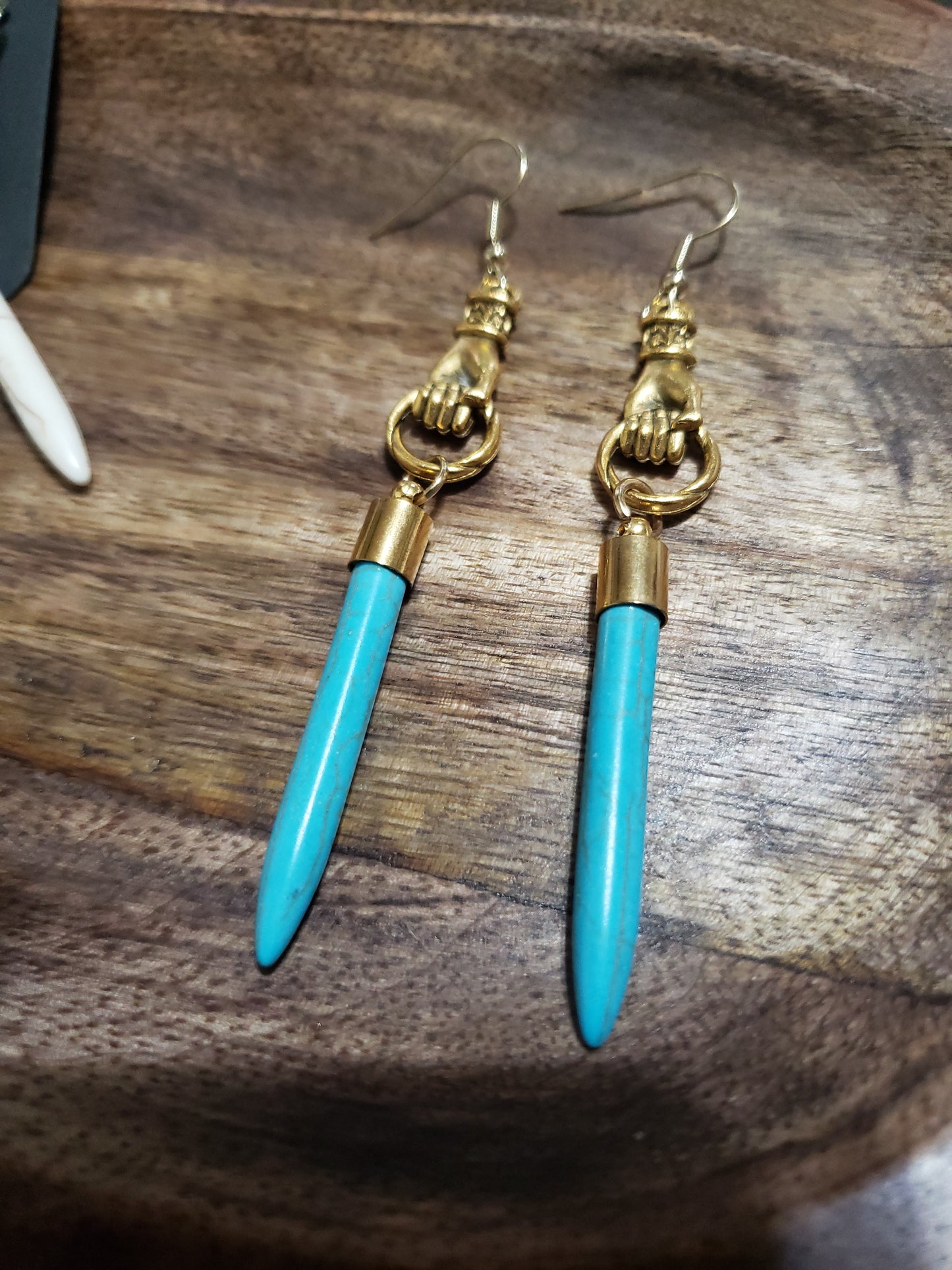 Guardian’s Grasp Turquoise Spike Earrings