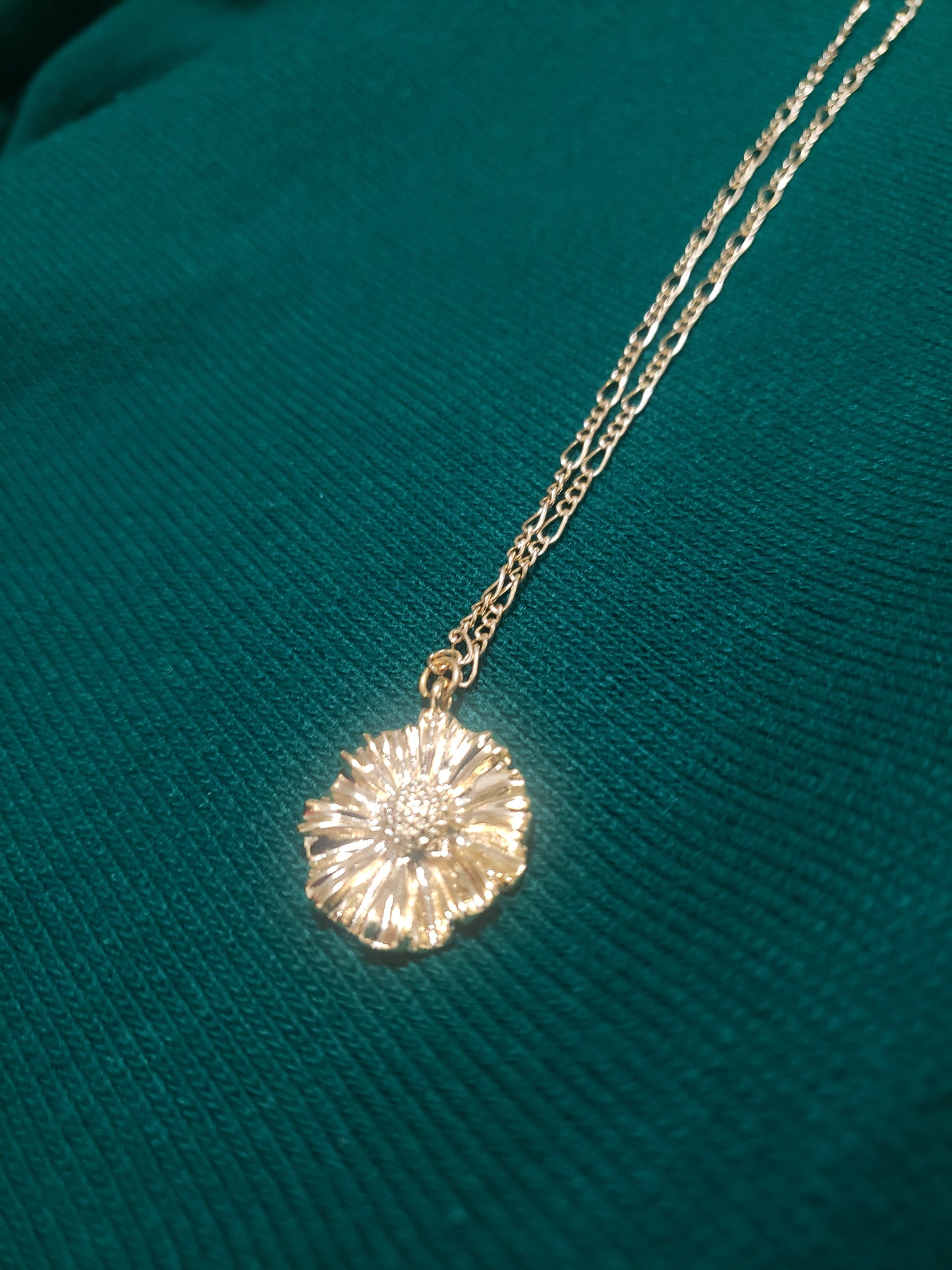 Golden Sunflower Pendant Necklace