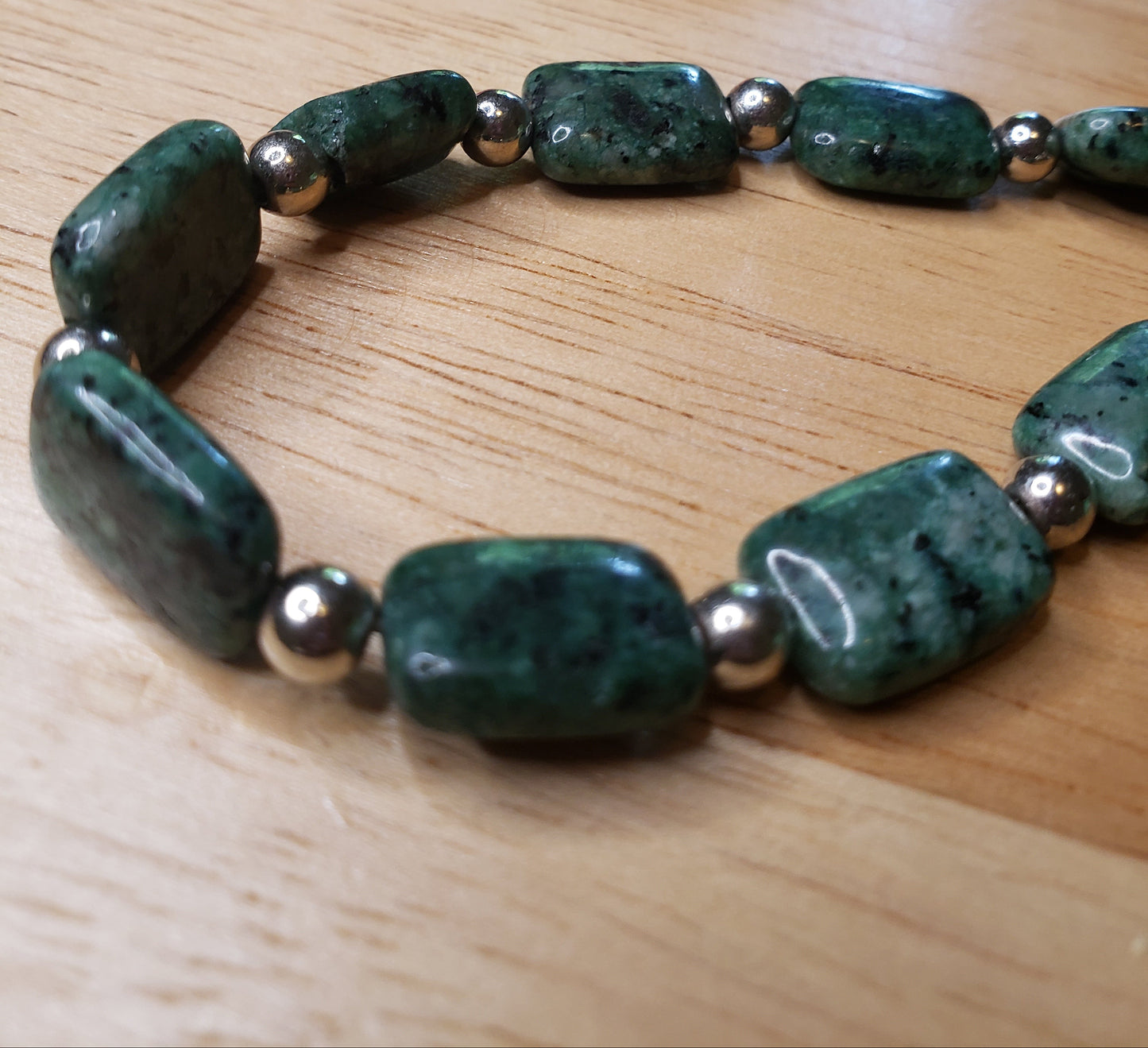 Turquoise stone and silver bracelet