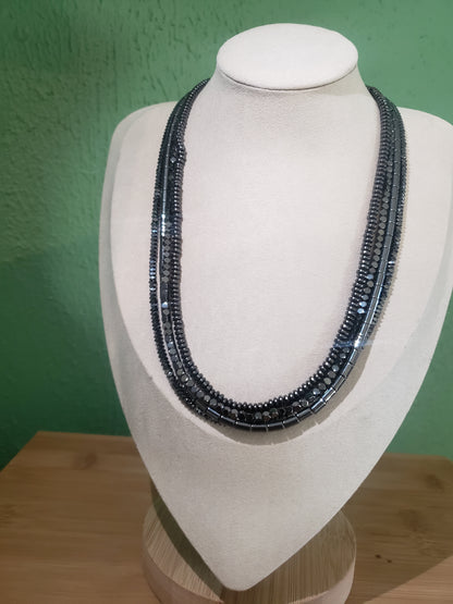 4 Strand Hematite Necklace