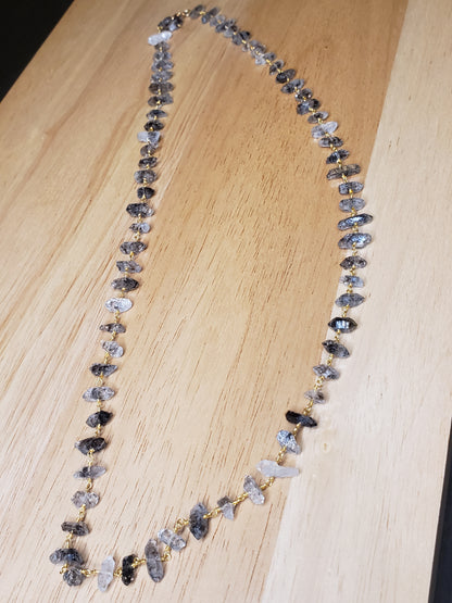 Raw Larvikite Crystal Necklace