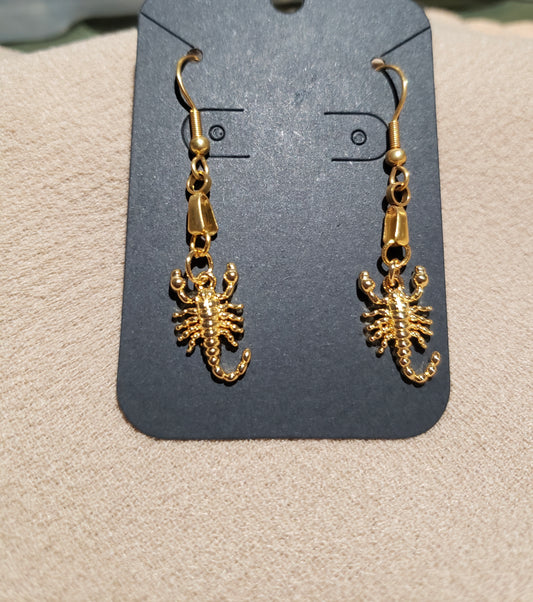 Gold Scorpion Earrings