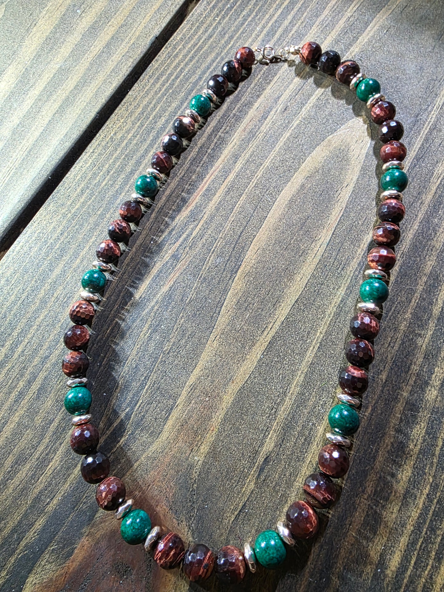 Verdant Ember Tiger’s Eye Necklace