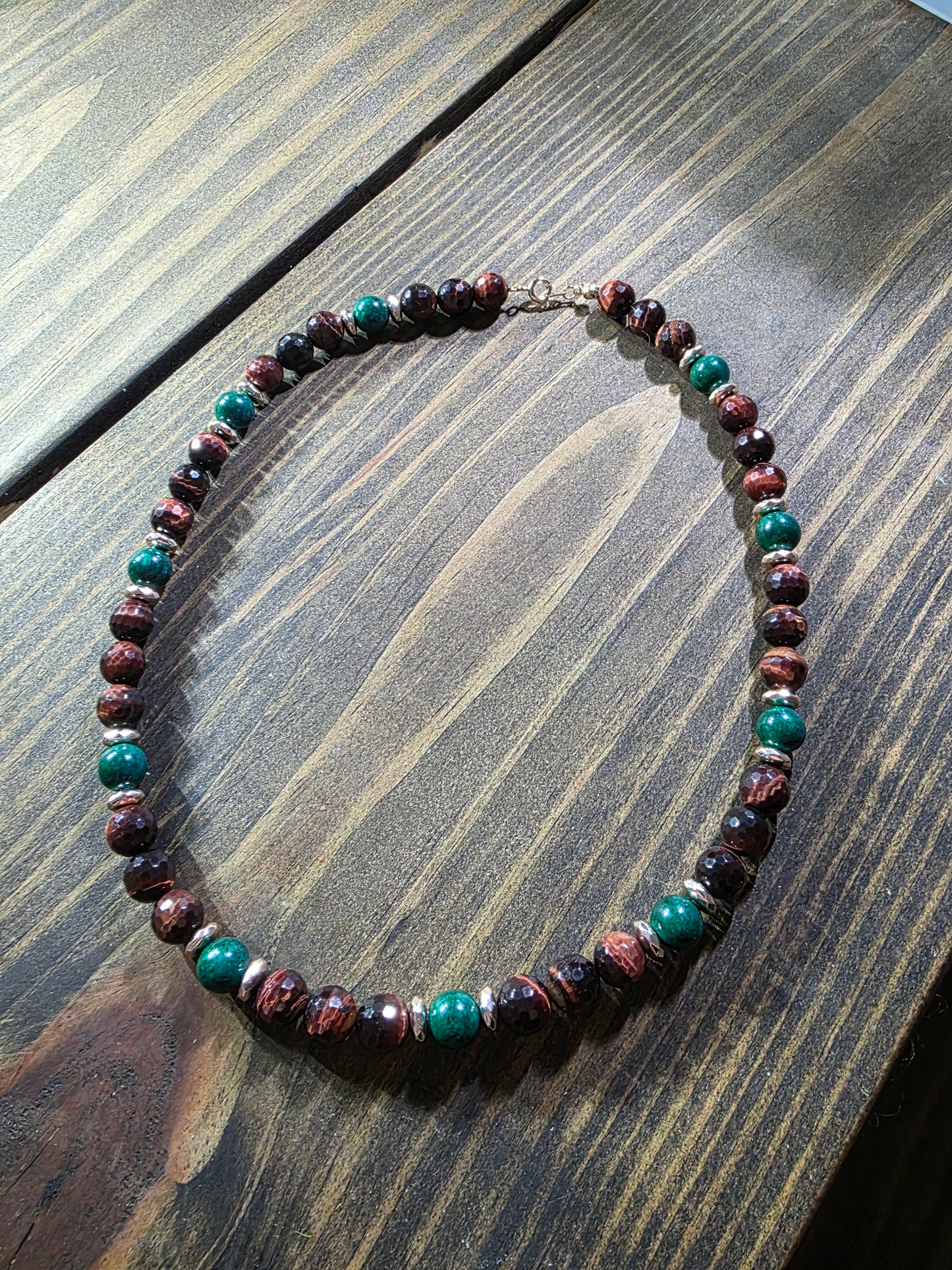 Verdant Ember Tiger’s Eye Necklace