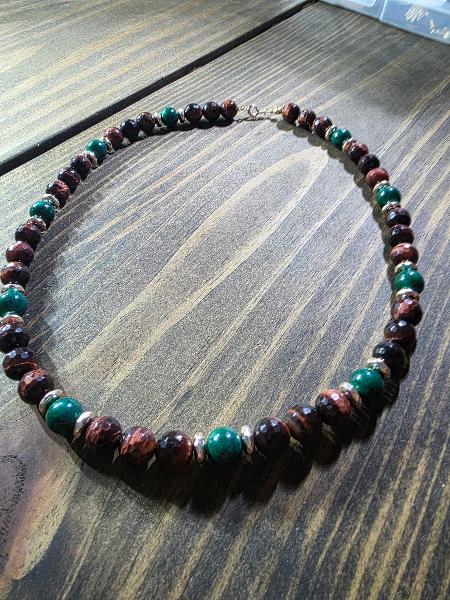 Verdant Ember Tiger’s Eye Necklace
