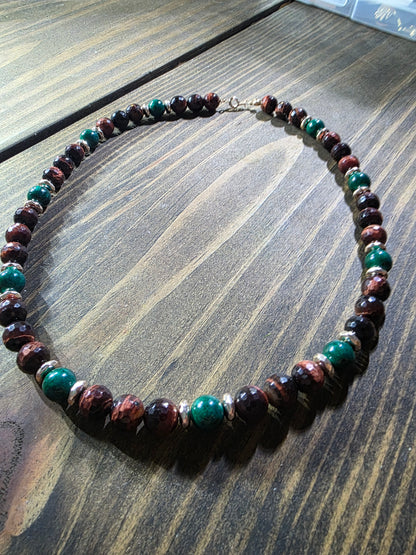 Verdant Ember Tiger’s Eye Necklace
