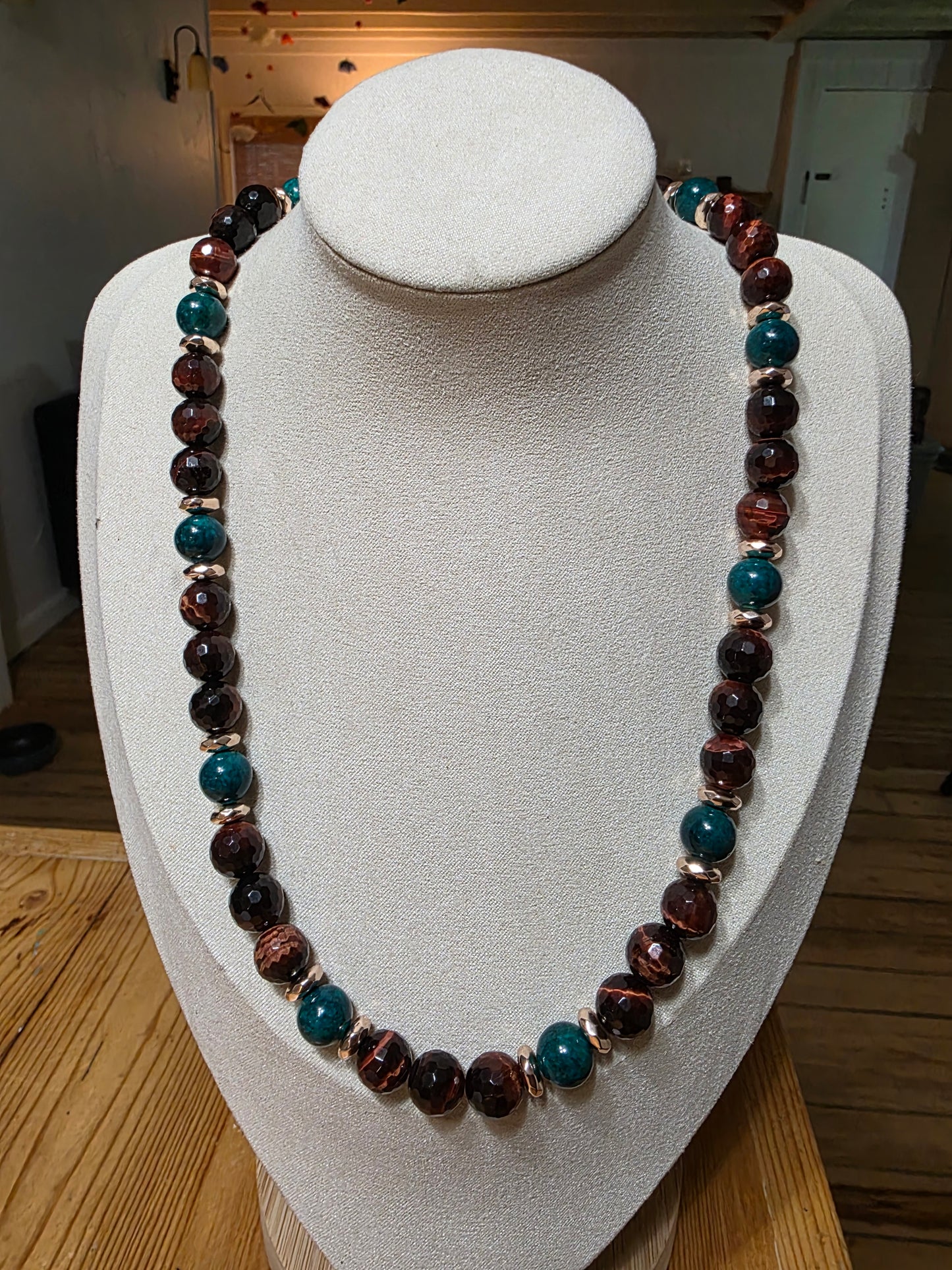 Verdant Ember Tiger’s Eye Necklace