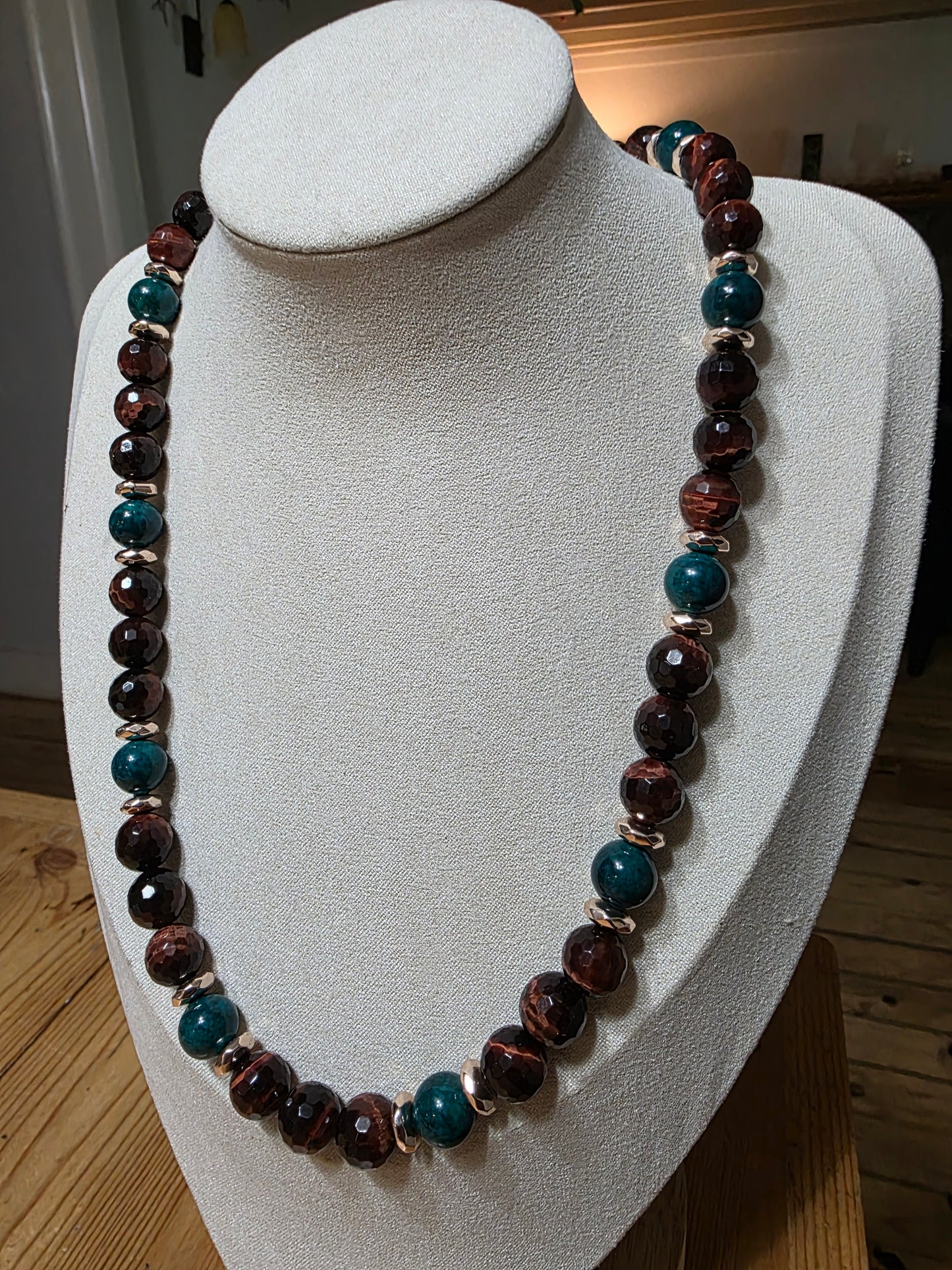 Verdant Ember Tiger’s Eye Necklace