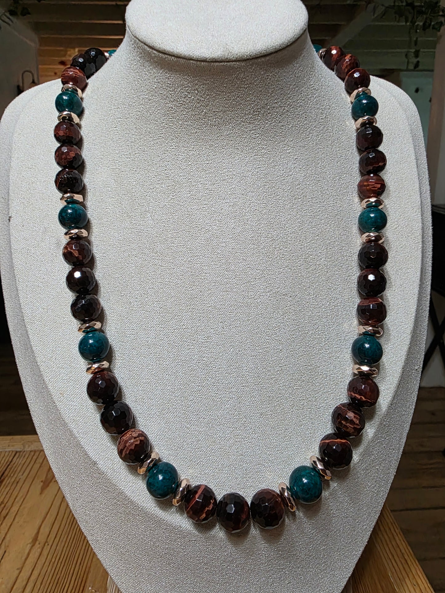 Verdant Ember Tiger’s Eye Necklace