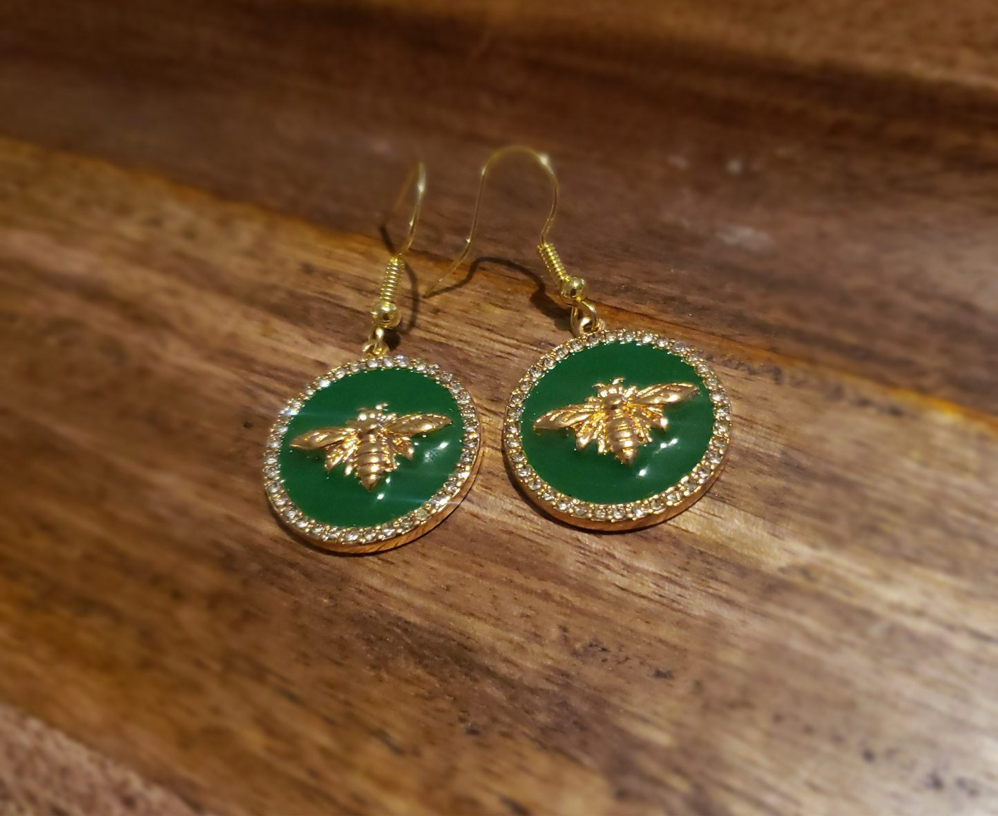 Golden Bee Medallion Earrings