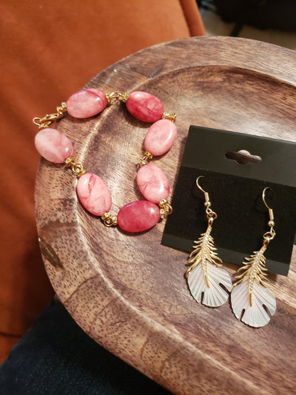 Shell Pearl Feather Earrings