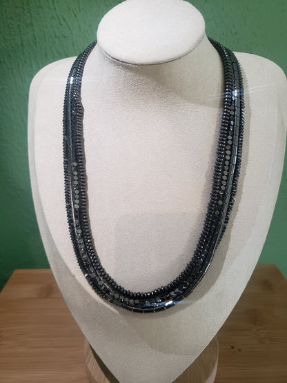 4 Strand Hematite Necklace