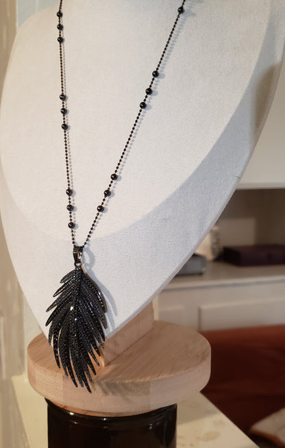 Feather of Night Pendant