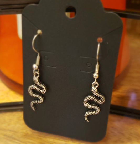 Serpentine Silver Earrings