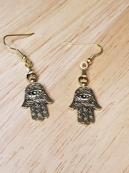 Gold Hamsa Earrings