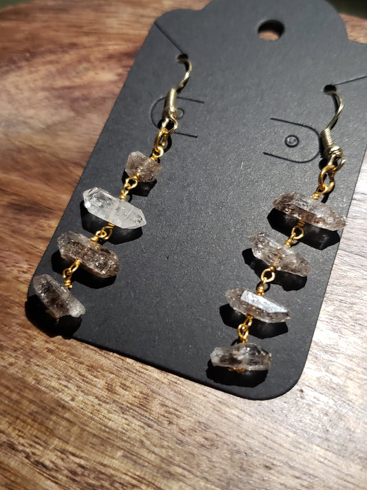 Raw Larvikite Crystal Earrings