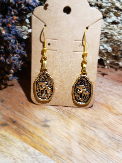 Mystic Mushroom Plaque Earrings