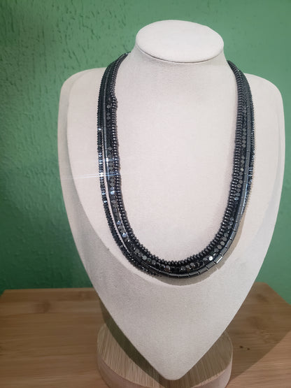4 Strand Hematite Necklace