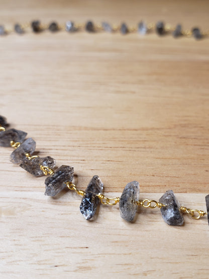 Raw Larvikite Crystal Necklace