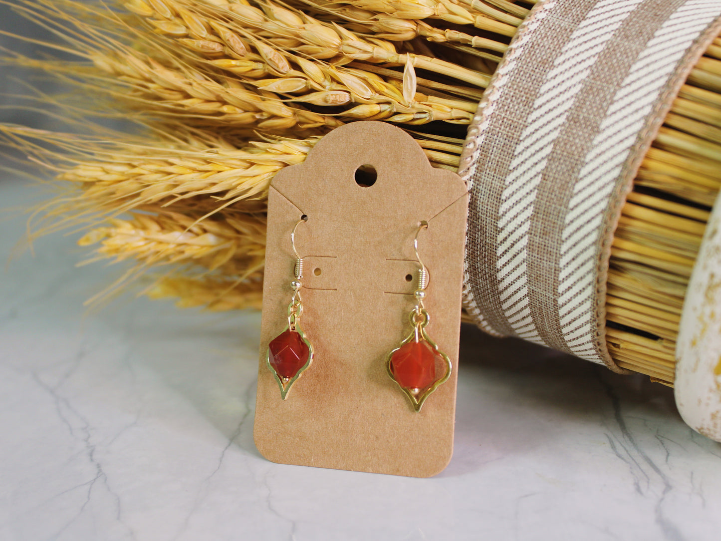 Crimson Petal Cascade Earrings