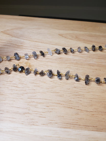 Raw Larvikite Crystal Necklace