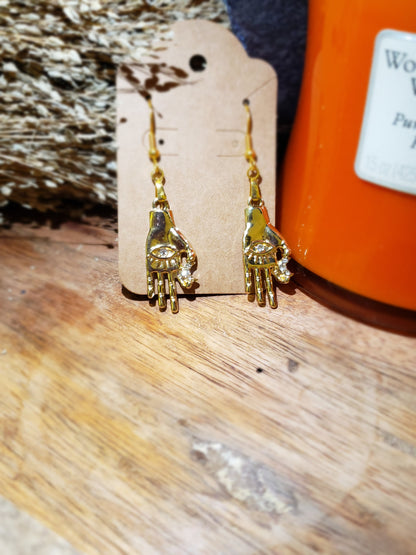 Gilded Hamsa Earrings