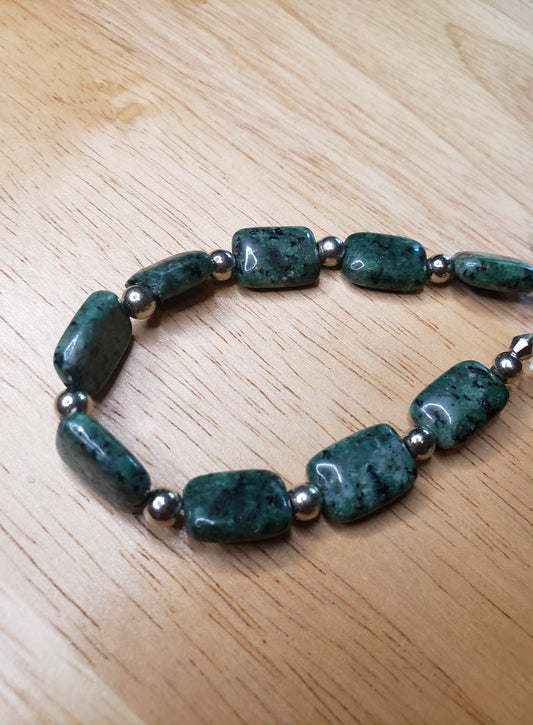 Turquoise stone and silver bracelet