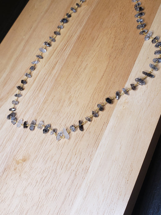 Raw Larvikite Crystal Necklace