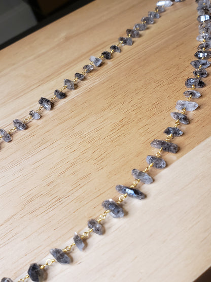 Raw Larvikite Crystal Necklace