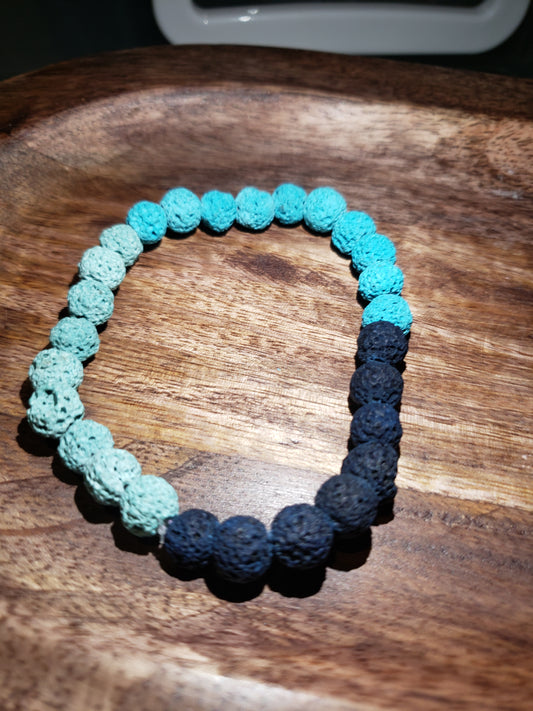 Ombré Blue Lava Stone Bracelet