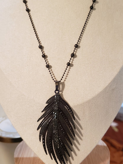 Feather of Night Pendant