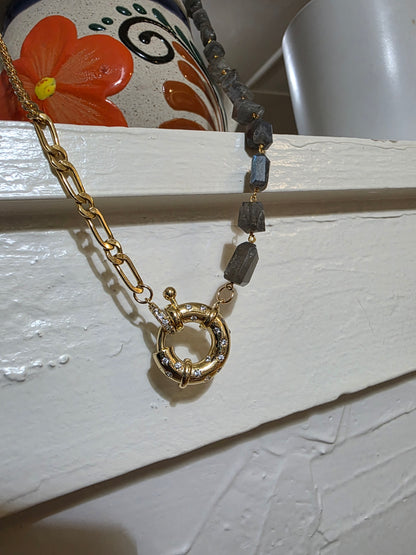 Gilded Current Labradorite Necklace