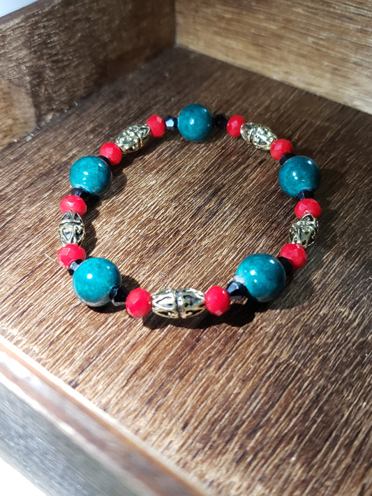 “Pulse” – Green Stone & Mixed Accent Bracelet